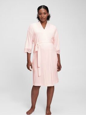 Gap Lace-Trim Maternity Robe